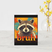 Funny Raccoon Bruh Meme Teens Boys Girls Men Graph カード (黄色い花)