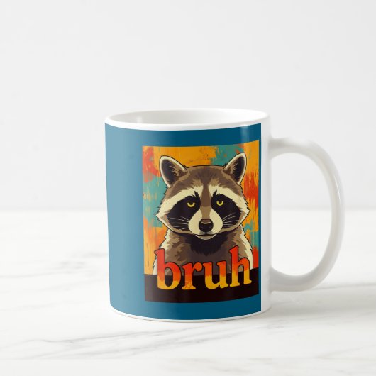 Funny Raccoon Bruh Meme Teens Boys Girls Men Graph コーヒーマグカップ (右)