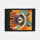 Funny Raccoon Bruh Meme Teens Boys Girls Men Graph フリースブランケット (正面(横))