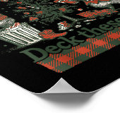 Funny Raccoon Christmas Deck These Halls Humor  ポスター (角)