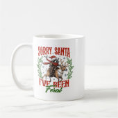 Funny Raccoon Christmas Holiday Sorry Santa I've B コーヒーマグカップ (左)