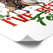 Funny Raccoon Christmas Holiday Sorry Santa I've B ポスター (角)