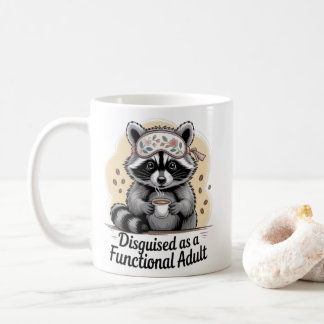 Funny Raccoon Coffee Mug Disguised as a Functional コーヒーマグカップ
