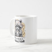 Funny Raccoon Coffee Mug Disguised as a Functional コーヒーマグカップ (正面左)