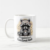 Funny Raccoon Coffee Mug Disguised as a Functional コーヒーマグカップ (左)