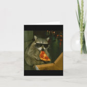 Funny Raccoon Eating Zza Animal Meme  カード (正面)