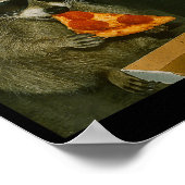 Funny Raccoon Eating Zza Animal Meme  ポスター (角)