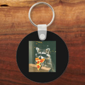 Funny Raccoon Eating Zza Animal Meme Men Women Kid キーホルダー (正面)