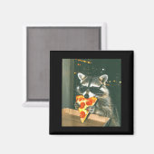 Funny Raccoon Eating Zza Animal Meme Men Women Kid マグネット (正面/裏面)