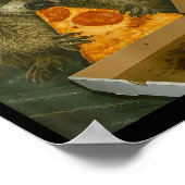 Funny Raccoon Eating Zza Animal Meme Raccoon ポスター (角)