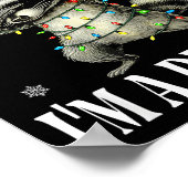 Funny Raccoon First Of All I'm A Delight Merry Chr ポスター (角)