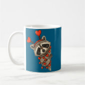 Funny Raccoon Heart Valentine Animal Raccoon Lover コーヒーマグカップ (左)