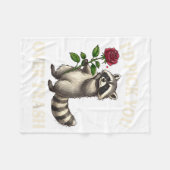 Funny Raccoon I’d Ck You Over Trash Valentines Day フリースブランケット (正面(横))