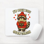 Funny Raccoon I’d Ck You Over Trash Valentines Day マウスパッド (マウス)