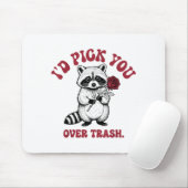 Funny Raccoon I’d Ck You Over Trash Valentines Day マウスパッド (マウス)