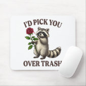 Funny Raccoon I’d Ck You Over Trash Valentines Day マウスパッド (マウス)