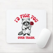 Funny Raccoon I’d Ck You Over Trash Valentines Day マウスパッド (マウス)