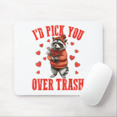 Funny Raccoon I’d Ck You Over Trash Valentines Day マウスパッド (マウス)