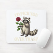 Funny Raccoon I’d Ck You Over Trash Valentines Day マウスパッド (マウス)