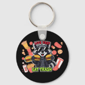 Funny Raccoon ‘Live Fast Eat Trash’ キーホルダー (裏面)