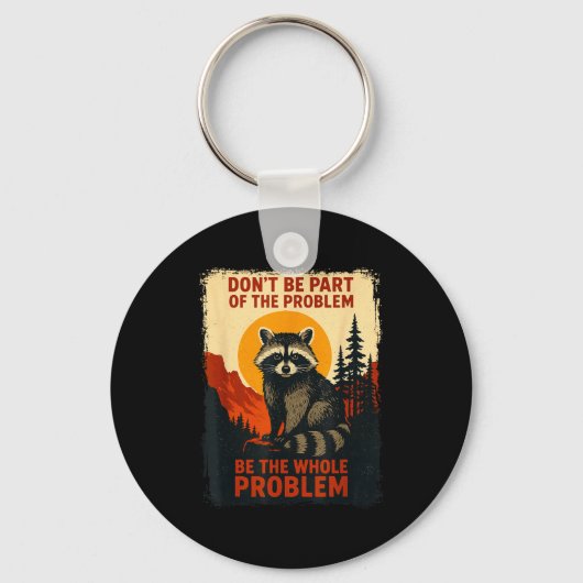 Funny Raccoon Nature Wildlife Outdoor Graphic Sarc キーホルダー (正面)