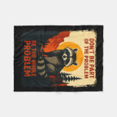 Funny Raccoon Nature Wildlife Outdoor Graphic Sarc フリースブランケット (正面(横))