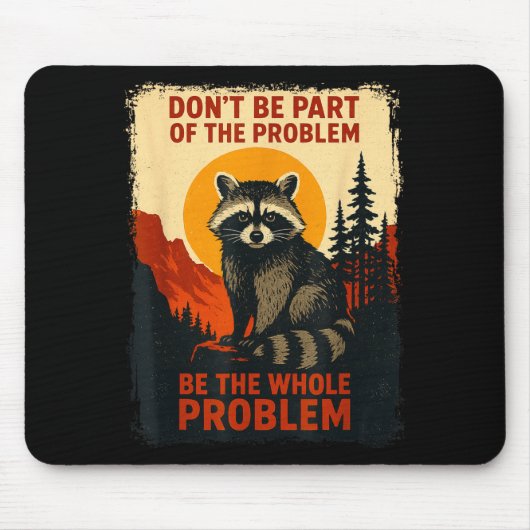 Funny Raccoon Nature Wildlife Outdoor Graphic Sarc マウスパッド (正面)
