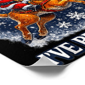 Funny Raccoon Riding Reindeer Sorry Santa Christma ポスター (角)