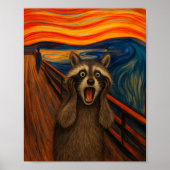 Funny Raccoon Scream Inspired Poster ポスター (正面)
