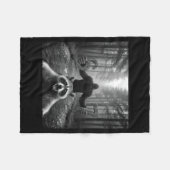 Funny Raccoon Selfie With Bigfoot 67 Six Seven Mem フリースブランケット (正面(横))