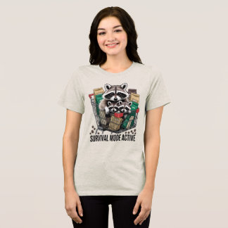 Funny Raccoon Survival Mode Active Coffee Lover Sh トライブレンドＴシャツ