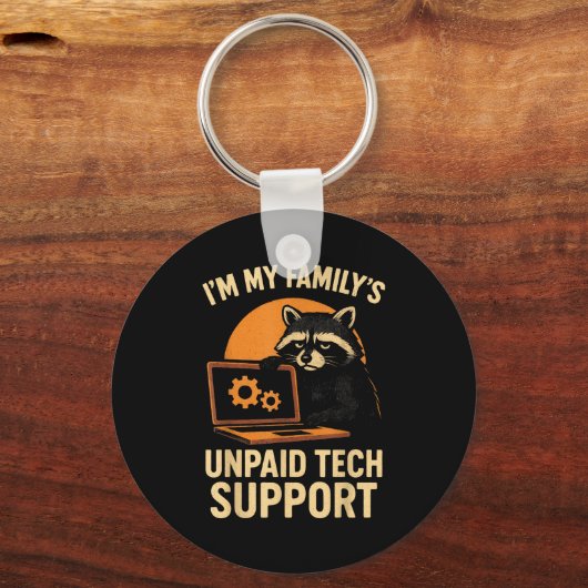Funny Raccoon Tech Lover Graphic Tee Computer Geek キーホルダー (正面)