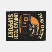 Funny Raccoon Tech Lover Graphic Tee Computer Geek フリースブランケット (正面(横))