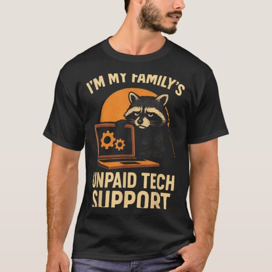 Funny Raccoon Tech Lover Graphic Tee Computer Geek Tシャツ (正面)