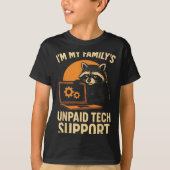 Funny Raccoon Tech Lover Graphic Tee Computer Geek Tシャツ (正面)