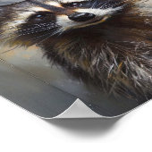 Funny Raccoon Toilet Paper Poster ポスター (角)
