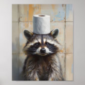 Funny Raccoon Toilet Paper Poster ポスター (正面)