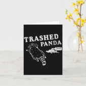 Funny Raccoon,trashed Panda For Him Men, Women  カード (黄色い花)