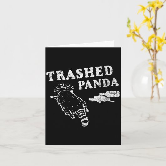 Funny Raccoon,trashed Panda For Him Men, Women  カード (黄色い花)