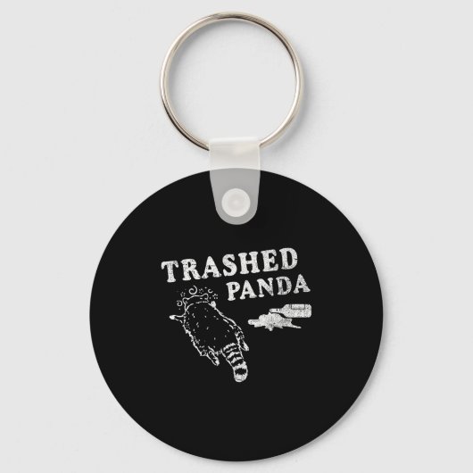 Funny Raccoon,trashed Panda For Him Men, Women キーホルダー (正面)