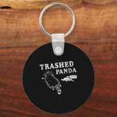 Funny Raccoon,trashed Panda For Him Men, Women キーホルダー (正面)