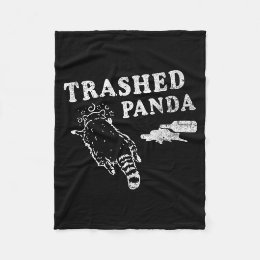 Funny Raccoon,trashed Panda For Him Men, Women  フリースブランケット (正面)