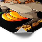 Funny Raccoon Turkey Pumpkin Thanksgiving Gift Men ポスター (角)
