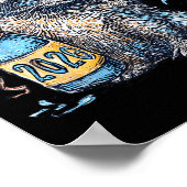 Funny Raccoon With Champagne Disco Ball New Years  ポスター (角)