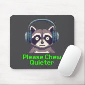 Funny Raccoon Xel Art Please Chew Quieter Gamer He マウスパッド (マウス)