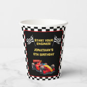 Funny Racing Car Driver Birthday Boy 紙コップ (裏面)
