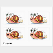 Funny Racing Snail Cartoon Character Sticker 長方形シール (シート)