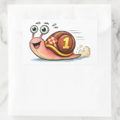 Funny Racing Snail Cartoon Character Sticker 長方形シール (バッグ)