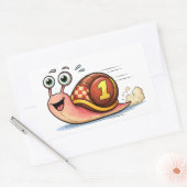 Funny Racing Snail Cartoon Character Sticker 長方形シール (封筒)