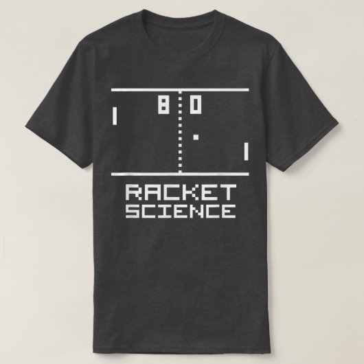 Funny RACKET SCIENCE Ping Pong 80s Video Game Arc Tシャツ (デザイン正面)
